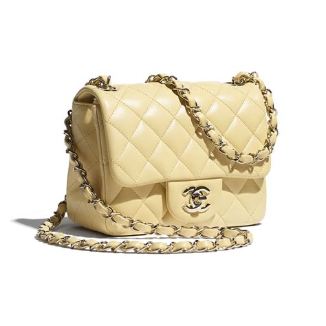 chanel square bag in yellow|Chanel small flap bag price.